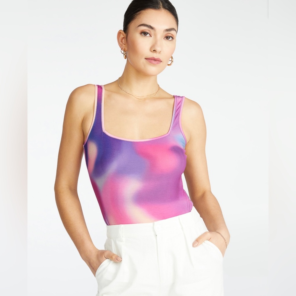 NWT Shoedazzle Camellia Rose Square Neck Rib Bodysuit size XS